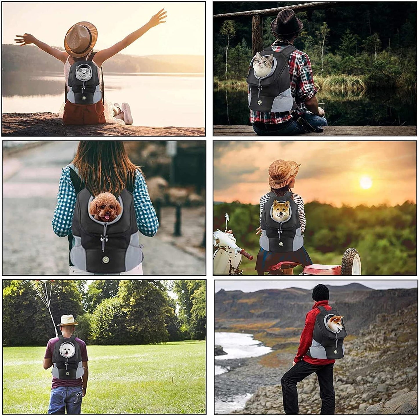 Dog Backpack, Puppy Backpack, Pet Carrier Backpack Small Dog Backpack Carrier Pet Travel Carrier Dog Front Carrier with Breathable Head Out Design and Padded Shoulder for Hiking Outdoor Travel(S)