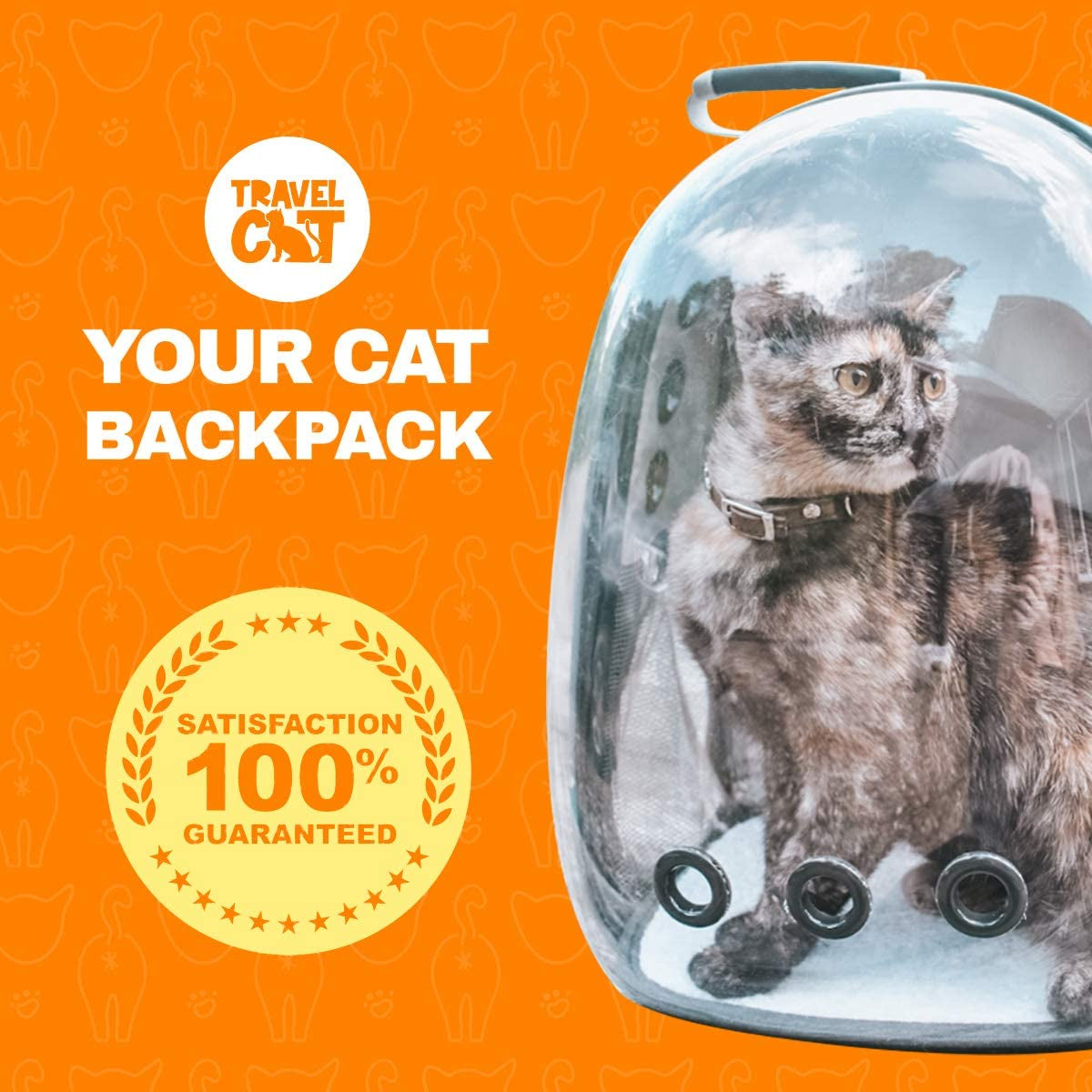 Carrier Bag - Premium Transparent Bubble Capsule Pet Carriers for Small Cats, Kitten, Carry - Green Voyager Airline Approved Backpacks for Travel, Hiking, Walking, Outdoor